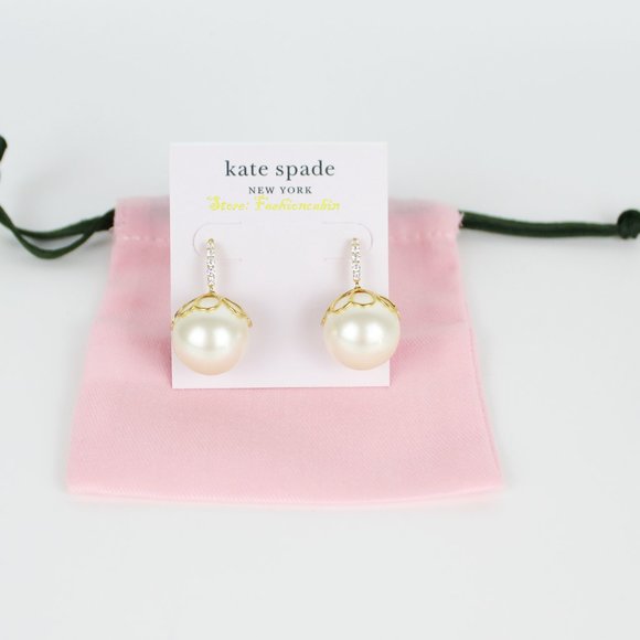NWT Kate Spade Faux Pearl Drop Earring - Picture 1 of 7